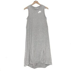 NIKE Sportswear Sleeveless Slit Gray Maxi Dress S
